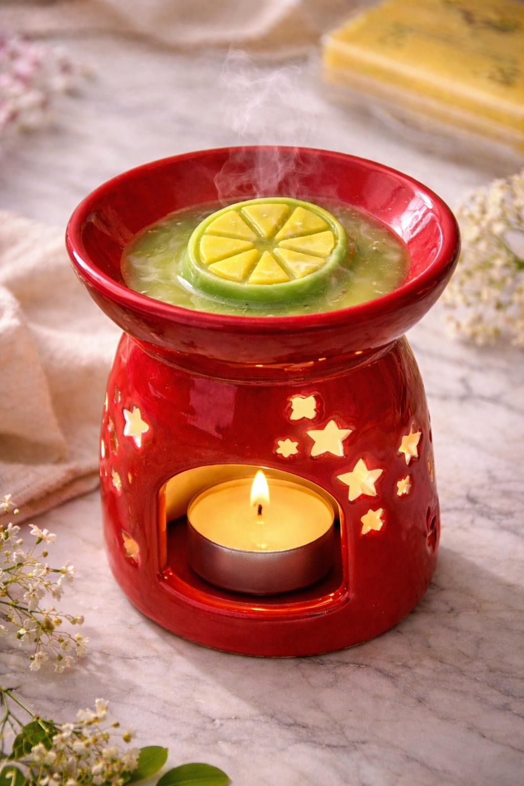 Wax Melts de Soja Aroma Limon Cremoso - Fragancia Citrica Relajante Luz del Alba