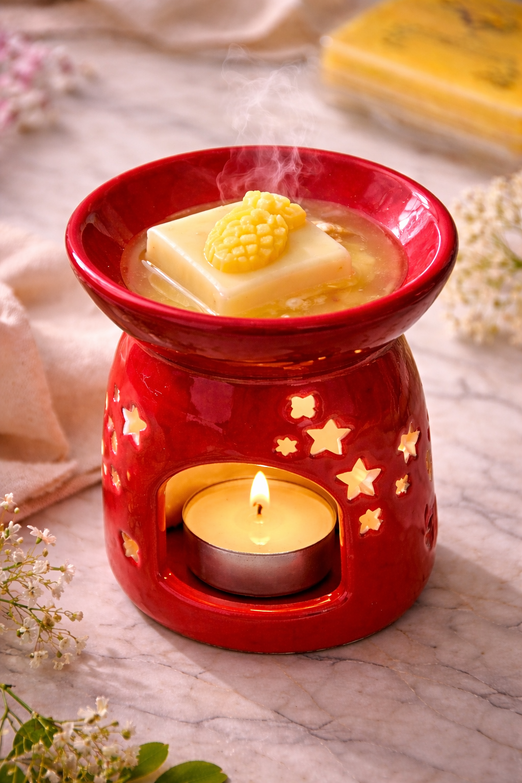 Wax Melts Piña Colada- Soy Wax Melts Tropicales para Quemador- Luz del Alba