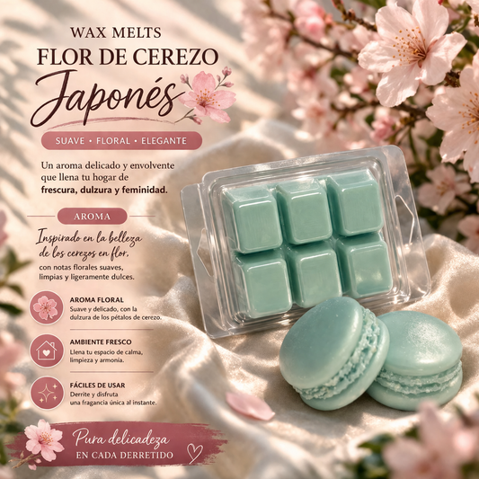 Wax Melts Aromáticos Cerezo Japones 75 g- Cera de soja para Quemador