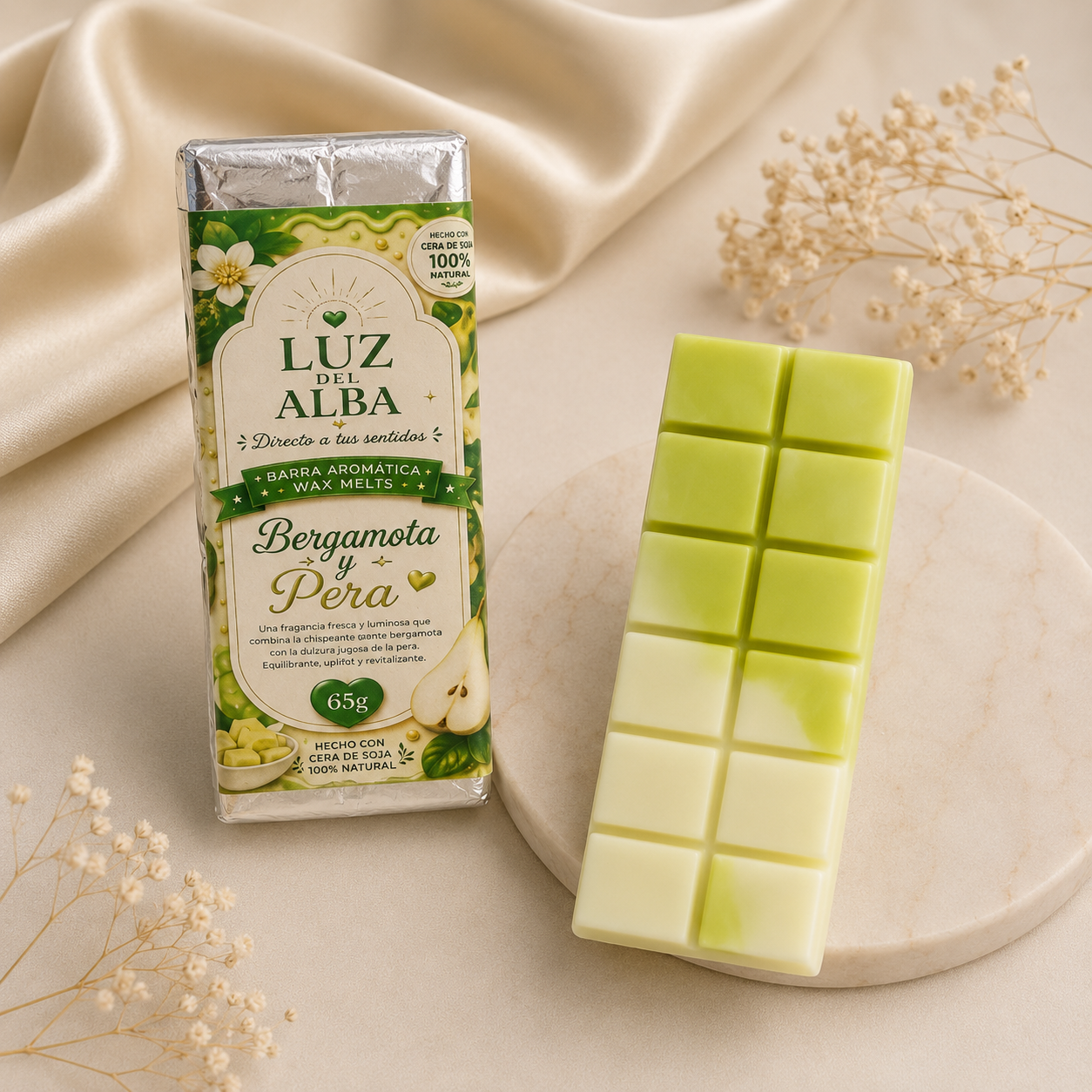 Barra Aromatica Wax Melts Bergamota & Pera 62 g- Cera de soja