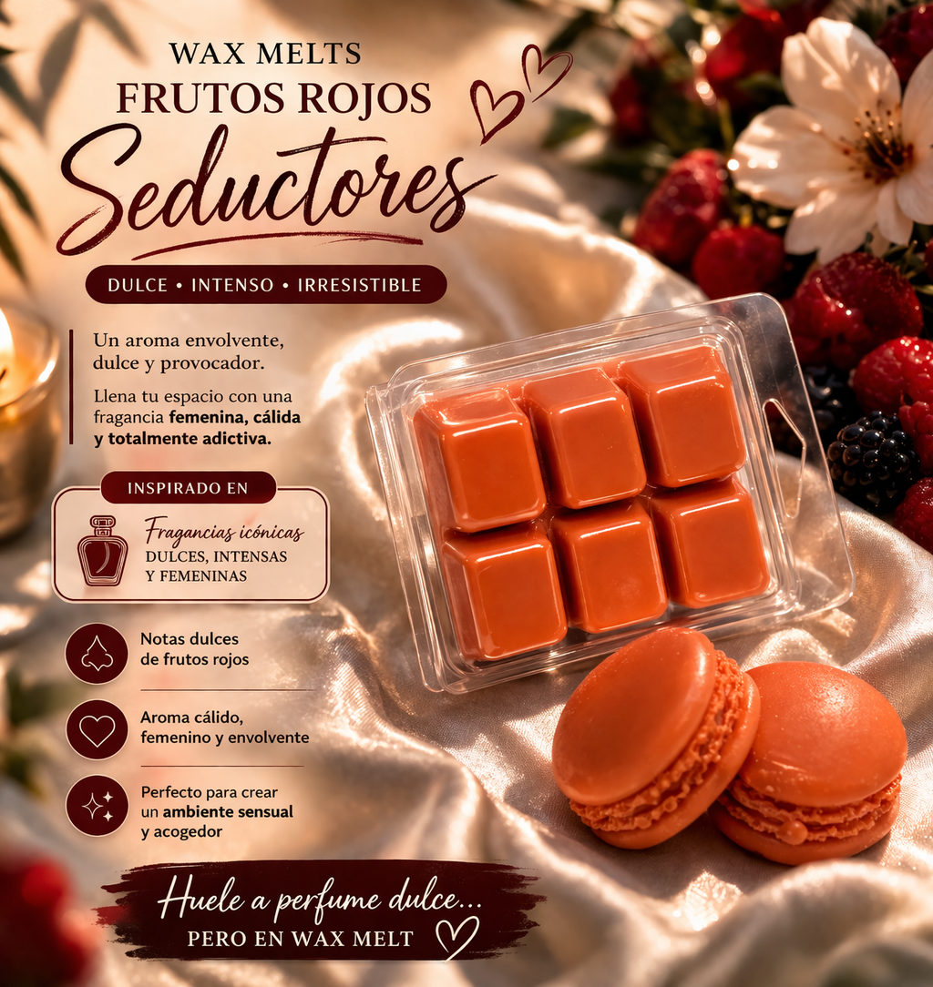 Wax Melts Aromáticos Frutos Rojos Seductores 75g- Cera de soja para Quemador