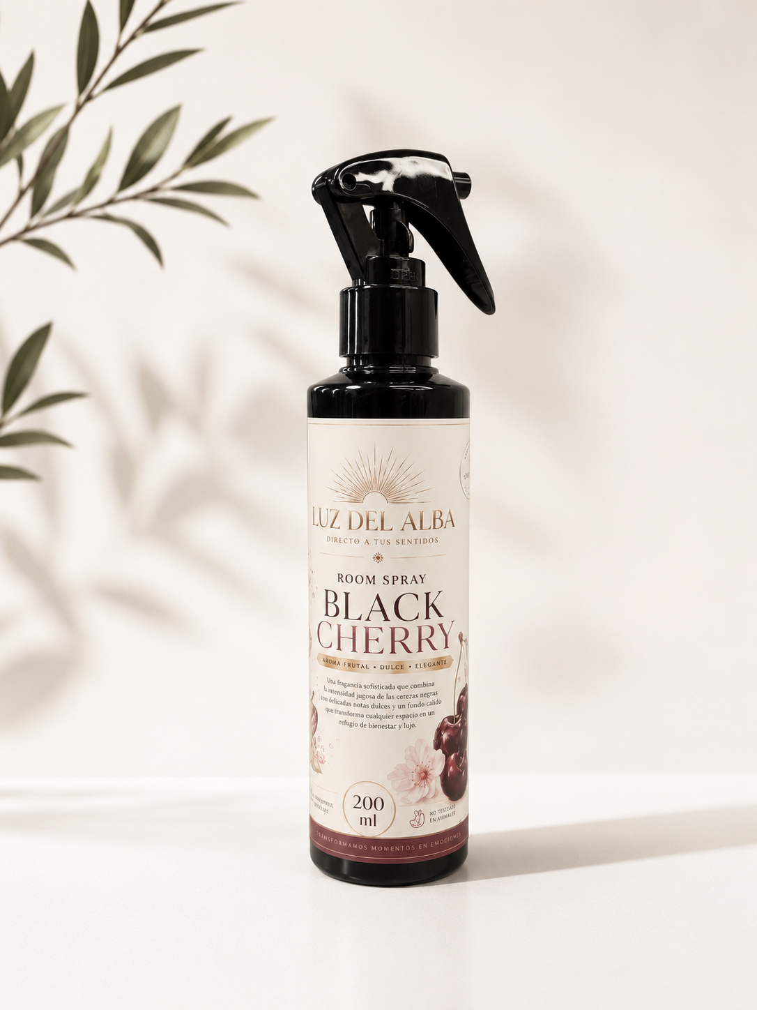 Room Spray Black Cherry 200 ml- Ambientador textil y hogar- Luz del Alba