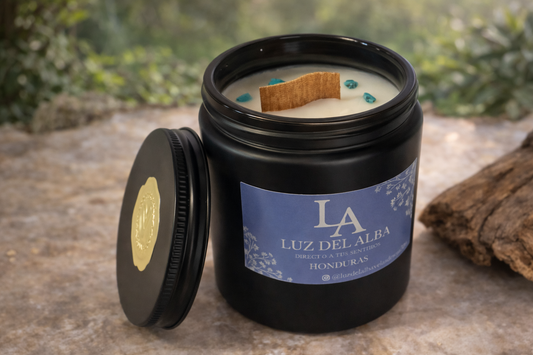 Vela Aromatica Honduras con Turquenitas- Cardamomo, Mango y Bergamota