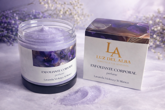 Exfoliante Corporal Natural Lavanda, Violeta & Té Blanco – 200 ml- Scrub Corporal Aromático
